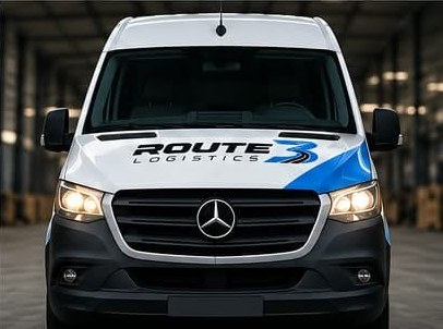 Front of a Route 3 Logistics van